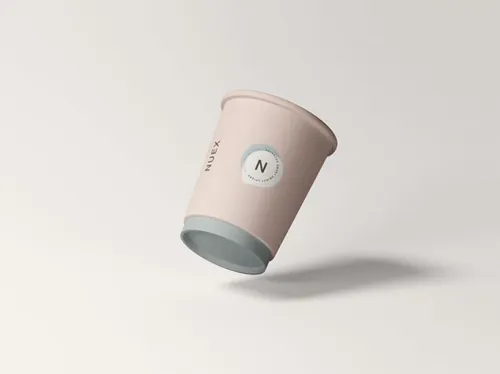 咖啡纸杯定制外观设计效果图样机模板 Floating Coffee Cup Mockup