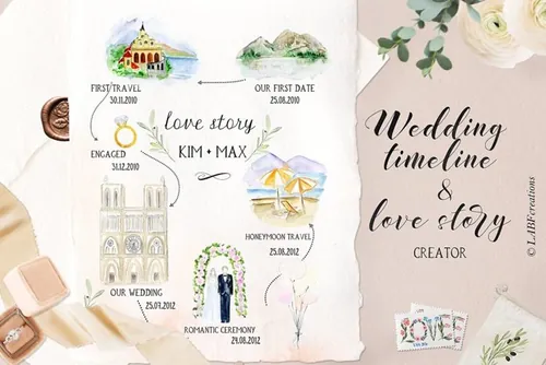 复古优雅的婚礼时间轴 Wedding timeline st