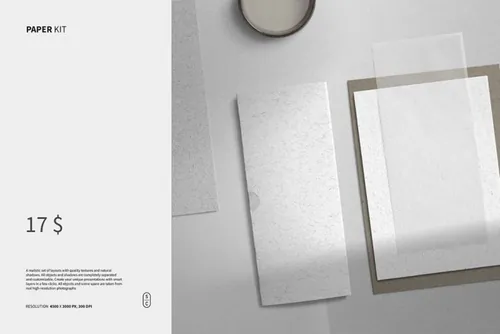 高质量多种材质纸张纹理自然阴影品牌设计提案场景样机模板 Pa