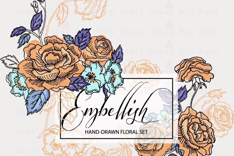 装饰玫瑰 矢量文件素材 Embellish Roses -