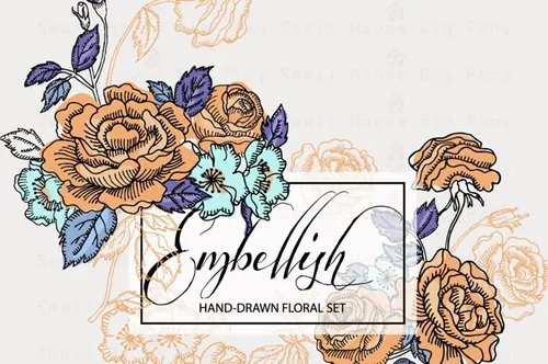 装饰玫瑰 矢量文件素材 Embellish Roses -