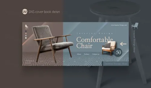 韩式新年家具促销海报封面设计模板