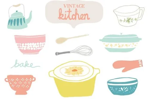 复古厨房插画图形 Vintage Kitchen Clip