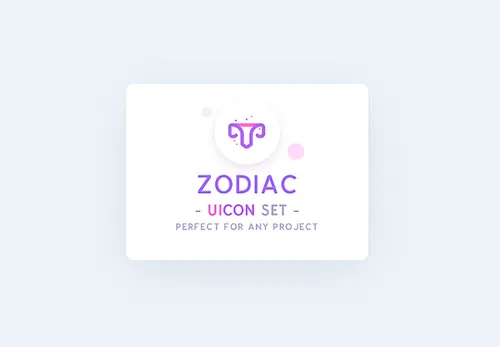 12生肖星座紫色矢量图标集UICON Zodiac Icons