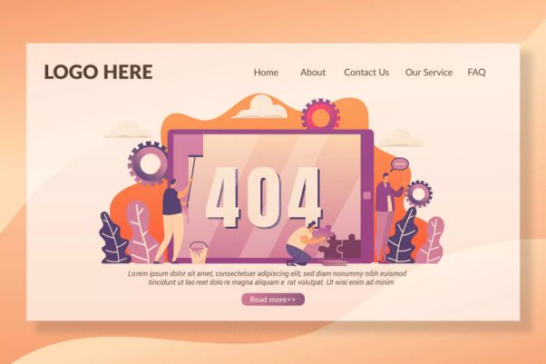 创意404界面网站页面设计矢量插画 404 page – Landin