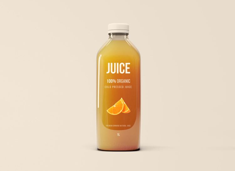 大瓶玻璃果汁饮料瓶包装贴图展示模版 Big Glass Juice Bottle Mockup