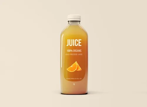 大瓶玻璃果汁饮料瓶包装贴图展示模版 Big Glass Juice Bottle Mockup