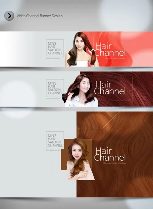 多彩发色横幅海报模板