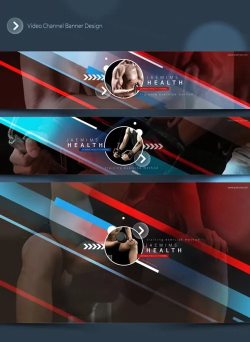 力量的健康的健身房生活横幅海报模板