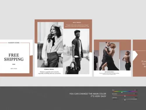 简约时尚购物电子商务在线购买广告图海报PSD模板Fashion Shopping