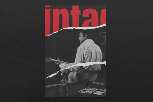 高质量做旧艺术撕裂纸张破裂照片效果PSD模板素材 Torn