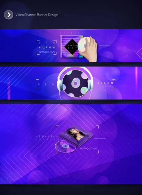 炫酷流金的光盘横幅海报模板