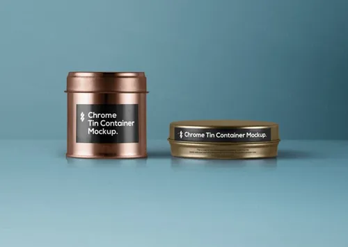 带盖的psd锡罐金属容器样机 Psd Tin Container Packaging Vol4