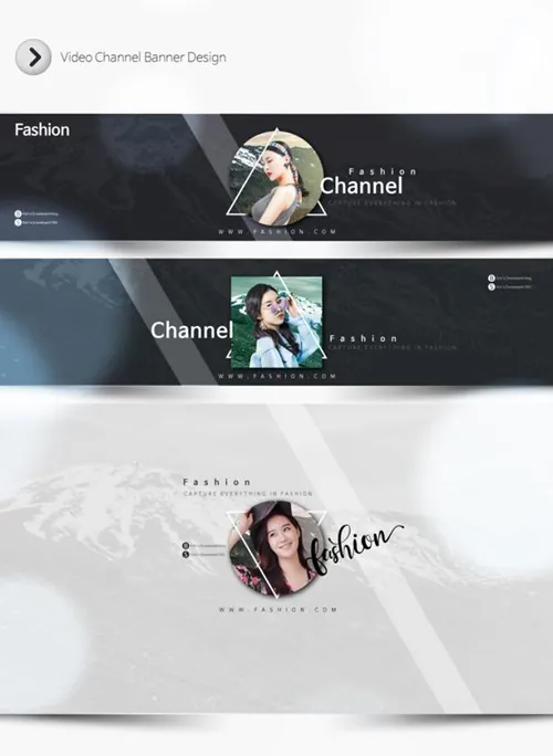 简约的社交网站头像媒体横幅海报模板