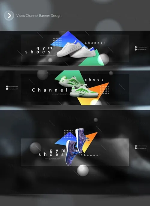 简约时尚的运动鞋横幅海报模板