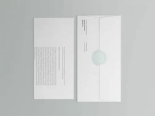 规格企业信封设计效果图样机 Corporate Envelope and Letter M