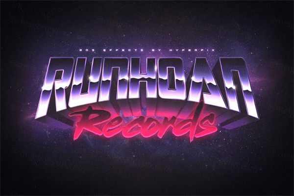 复古80年代文字和徽标效果合集