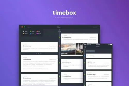 企业大事件时间轴网站页面UI设计模板 Timeline Mail Ap