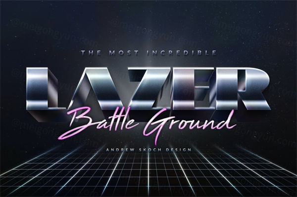 80年代风格的酷炫PS字体样式下载（PSD）