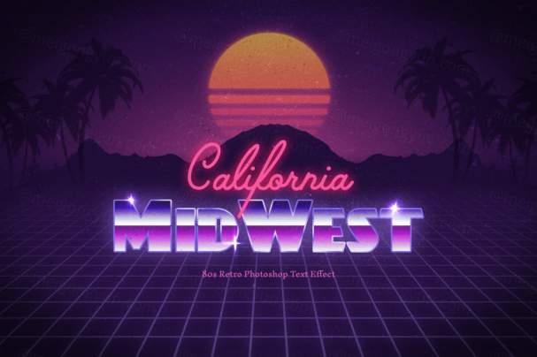 80年代复古文字效果图层样式