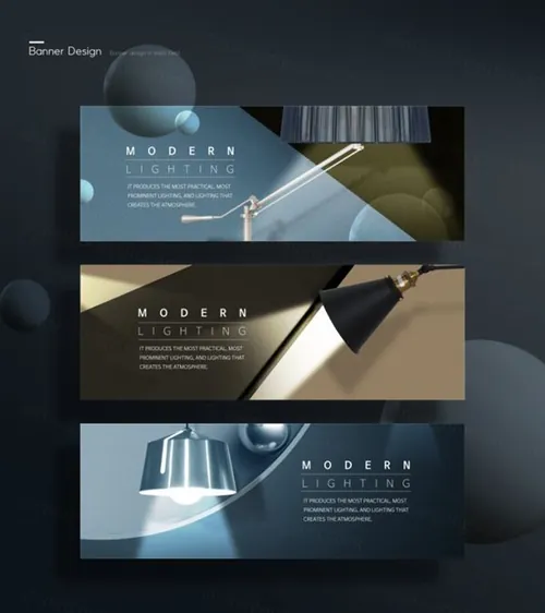 时尚精致的台灯横幅海报模板