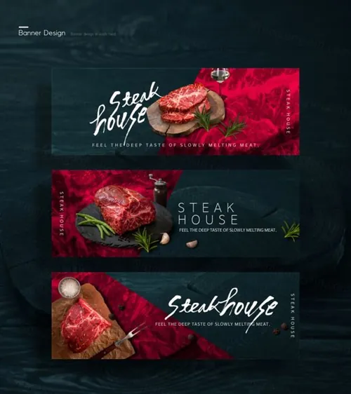 精致的美食礼包横幅海报模板