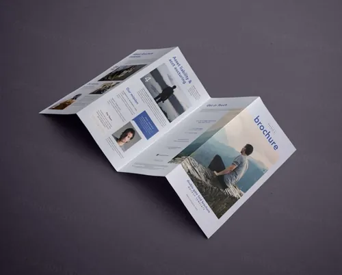 经典psd双门折页小册子的透视图样机 Psd Double Gate Fold Brochure Vol6