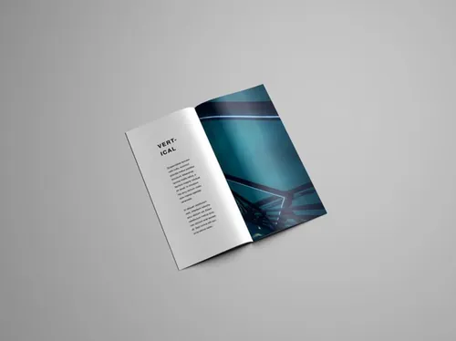 完美的折页册子设计展示模型 Vertical Brochure Mockup