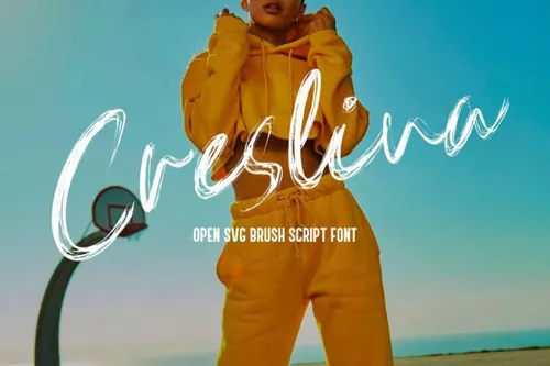 优雅时尚的手写英文字体 Creslina - SVG Brush Script Font
