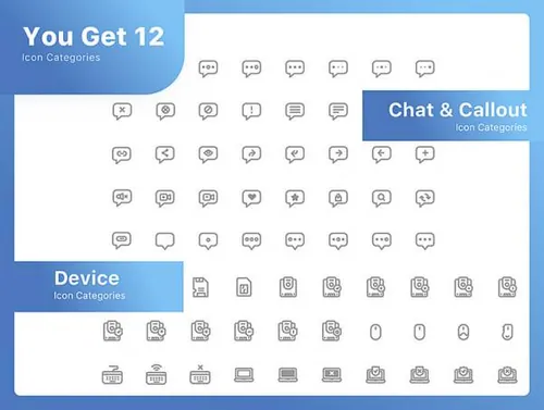 1000+电子商务设备日历箭头聊天天气用户地图矢量图标集Ultimate Out