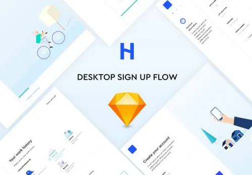 6个漂亮的注册流程UI界面设计 Sign up UI kit 每日UI源文件分享