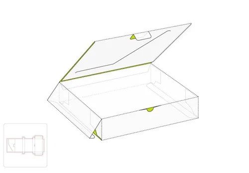 打开的零售盒模切图/刀模图EPS源文件