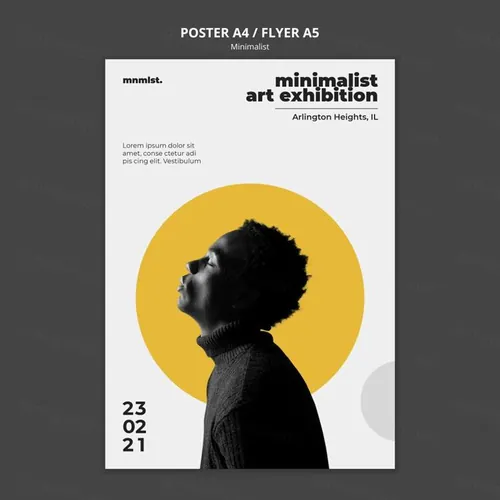 欧美极简主义艺术画廊网红明星宣传海报PSD模板素材