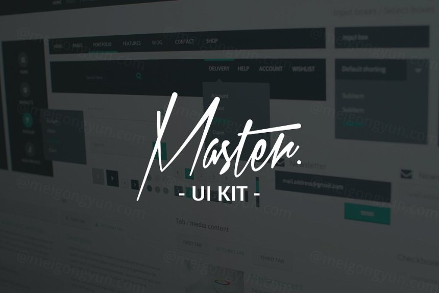 现代网页设计素材工具包Master UI Elements Kit for We