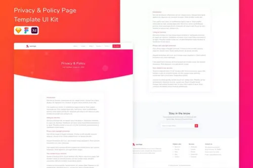 隐私条例页面UI界面设计模板 Privacy  Policy Page