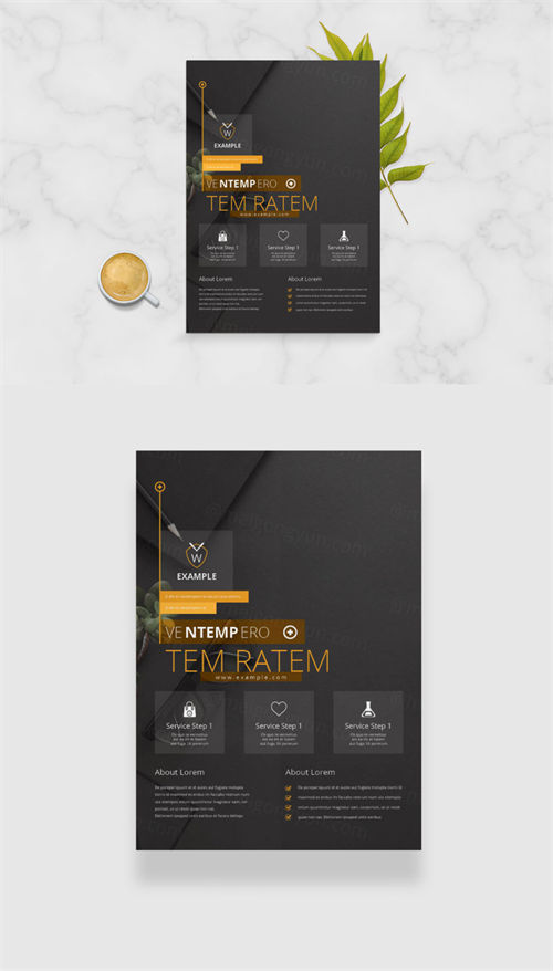 黑色时尚商业广告销售海报传单设计模板