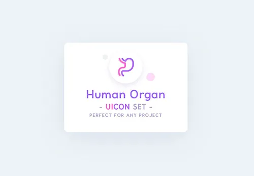 12个人体器官五官矢量图标集UICON Human Organ Icons
