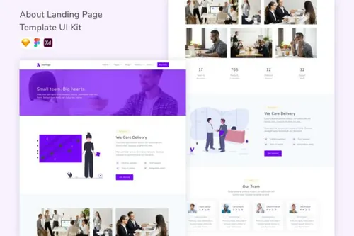 企业介绍页面着陆页UI设计模板 About Landing Page
