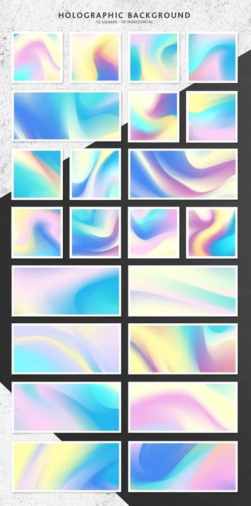 一组漂亮的全息渐变矢量素材 background textu