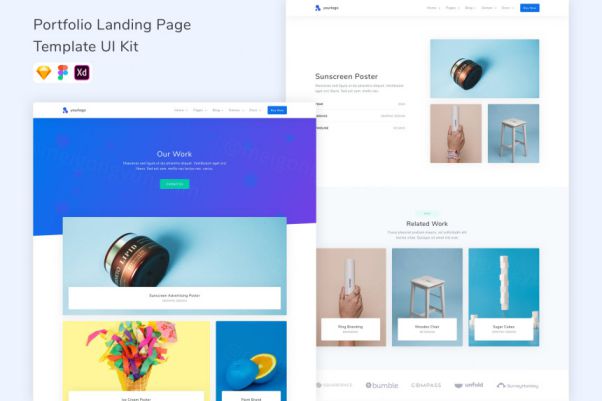 产品展示页面着陆页UI设计模板 Portfolio Landing P