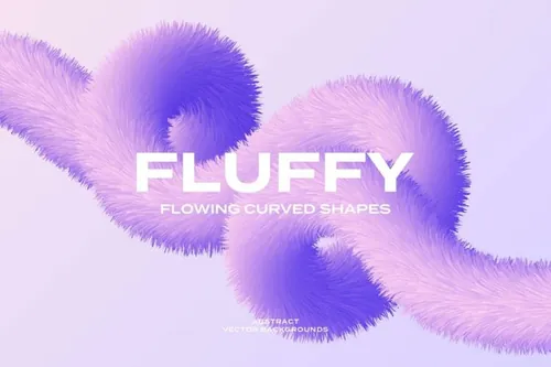 时尚高端简约清新抽象的蓬松羽毛弯曲矢量背景底纹纹理集合
