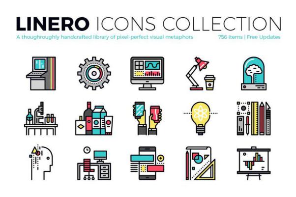 彩色线条概念图标合集 Linero Icons Collection