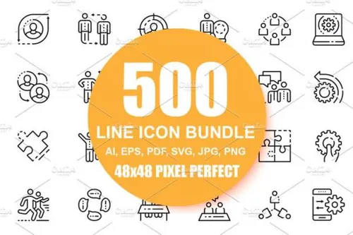 企业商务主题线条图标合集 Business Line Icons