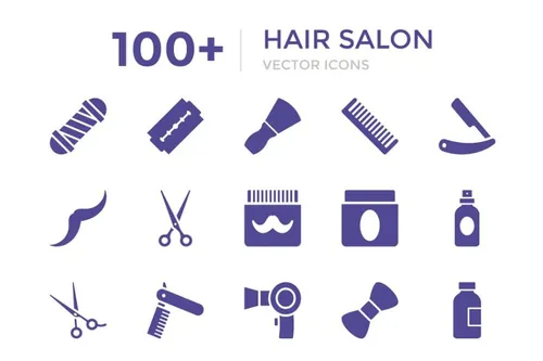 美发工具沙龙发廊矢量ico图标 100  Hair Salon Vector I