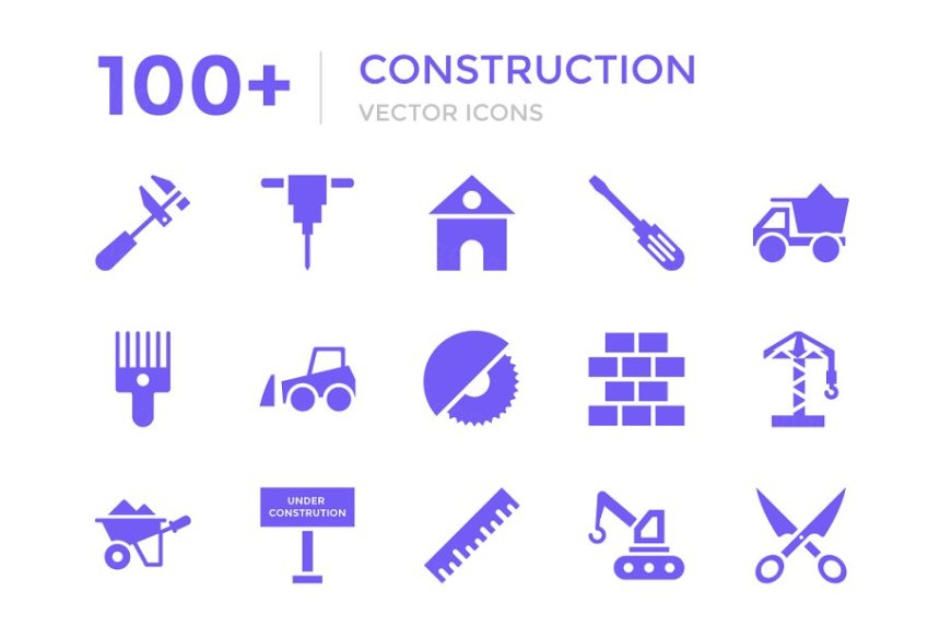建筑主题矢量图标 100  Construction Vector Icons