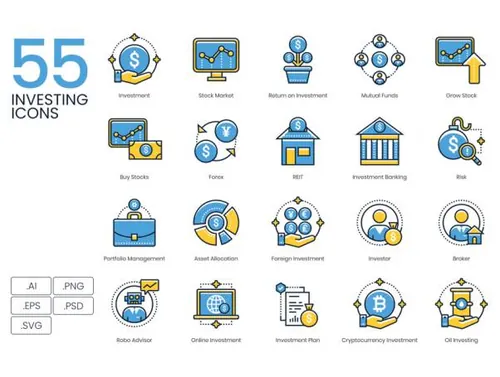投资行业矢量图标