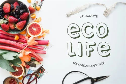 绿色有机生态手绘LOGO模板合辑包 Eco life - logo branding pack