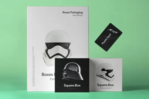 一组矩形和方形psd盒子包装样机 Psd Boxes Packaging Pack Mockup