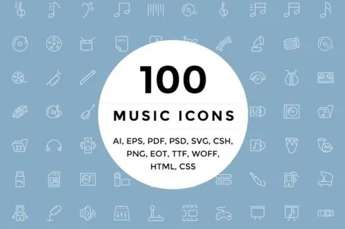 音乐多媒体娱乐主题图标 Music and Multimedia Icons