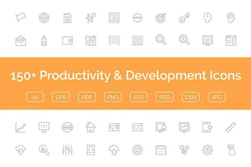 通信网络生产力＆开发设计图标 Productivity  Development